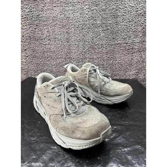 Hoka One One‎ Clifton L Suede Trainers Limestone 1122571-LLTN Unisex Size M9/W10